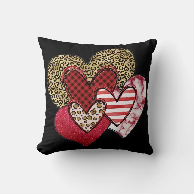 Coussin Cœurs sauvages multiples (Recto)