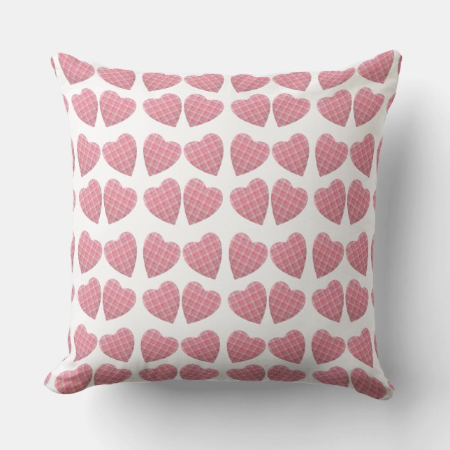 Coussin Cœurs tartans (Recto)
