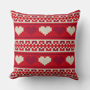 Coussin Coeurs tricot sans couture motif 1 + vos idées