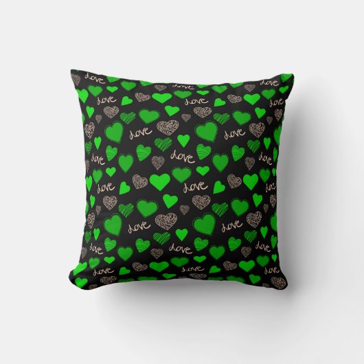 Coussin Cœurs verts (Recto)