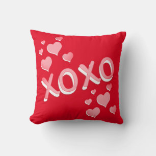 Coussin Coeurs XOXO en rouge