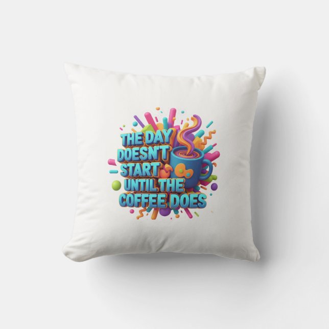 Coussin Coffee First Morning Sticker (Recto)