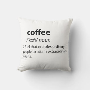 Coussin Coffee Funny Dictionnaire Définition