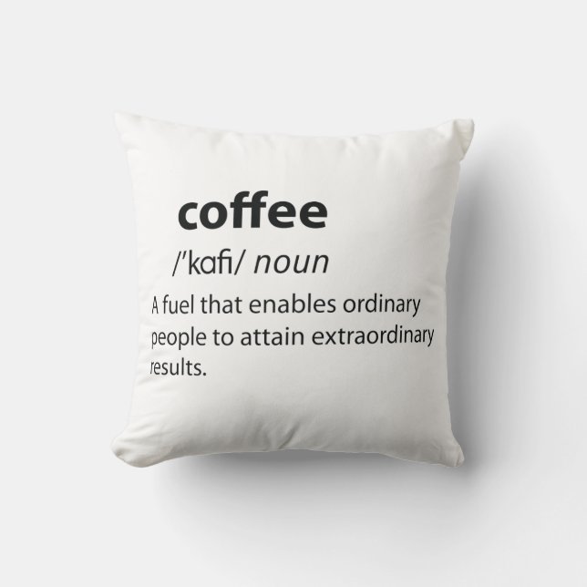 Coussin Coffee Funny Dictionnaire Définition (Recto)
