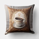 Coussin Coffee Lover's Haven Throw Pillow - Luxurious Pill (Verso)