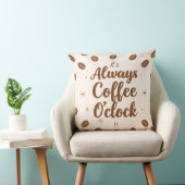 Coussin Coffee O'Clock Pillow - Funny Coffee Time Throw (Chaise)