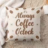 Coussin Coffee O'Clock Pillow - Funny Coffee Time Throw (Couverture)