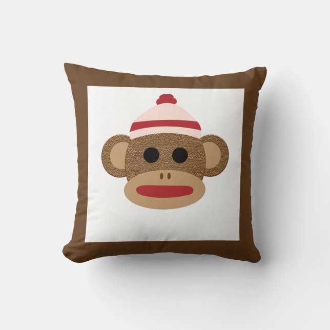 Coussin Cognez le carreau 16" de polyester de singe x 16" (Recto)