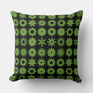Coussin Cogs - Avocado vert sur noir