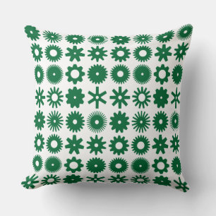 Coussin Cogs - Vert de la forêt sur blanc