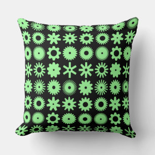 Coussin Cogs - Vert menthe sur noir