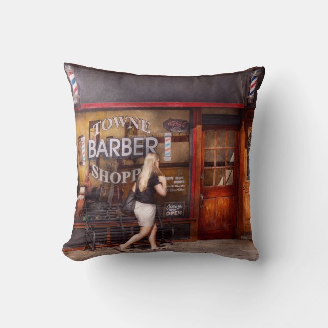 Coussin Coiffeur - Salon de coiffure - C'est l'heure de la (Recto)