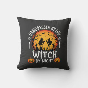 Coussin Coiffeuse Halloween le Jour Sorcière la Nuit