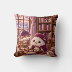 Coussin Coin de lecture de la bibliothèque de pruneau de p