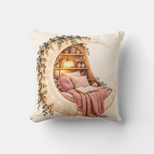 Coussin Coin de lecture sous le croissant de lune lumineux