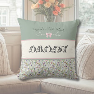Coussin Coin musical fleuri de l'Hautbois Élégant