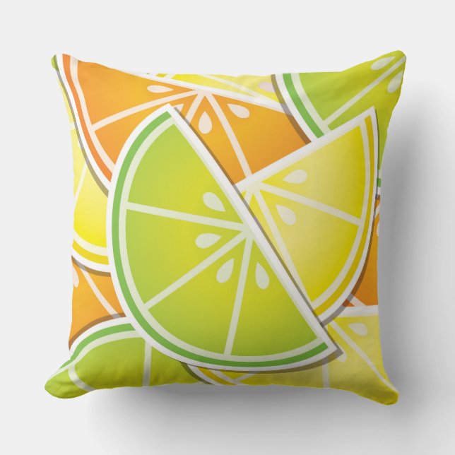 Coussin Coincés d'agrumes funky (Recto)