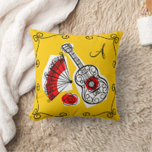 Coins "monogramme" des Souvenirs espagnols rouge a