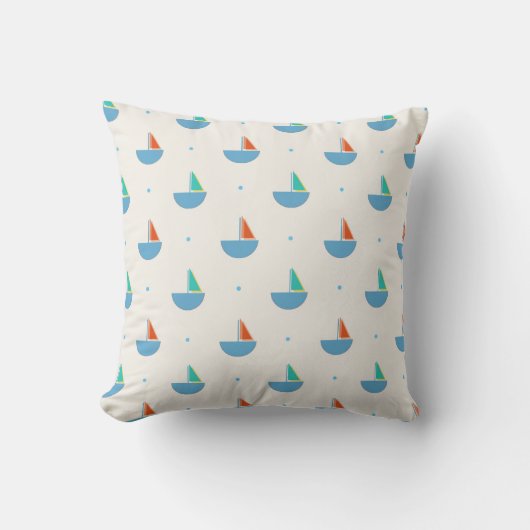 Coussin Cojín cuadrado con patrón de barquitos (Recto)
