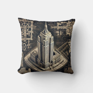Coussin Cojín Decorativo - Boceto del Empire State Buildin