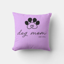 Cojín dog mom customizable lilac