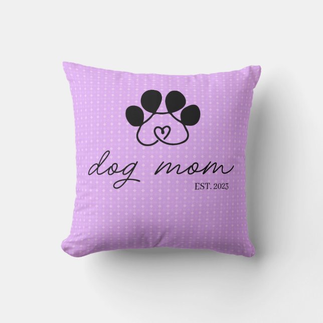 Coussin Cojín dog mom customizable lilac (Recto)