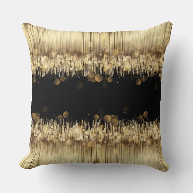 Coussin Cojín EXCLUSIVO - LUJO DORADO NEGRO (Recto)