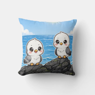 Coussin Cojín Kawaii Pichones en el Mar
