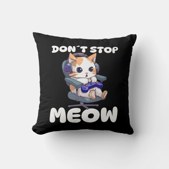 Coussin Cojín para amantes de los videojuegos y los gatos. (Recto)