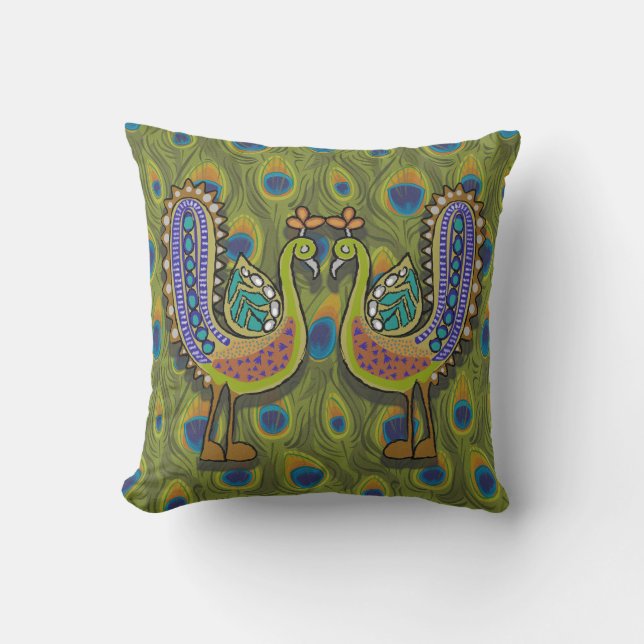 Coussin Cojín Pavo Real (Recto)