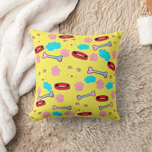 Coussin Col de chien mignon et conception d'os (Couverture)
