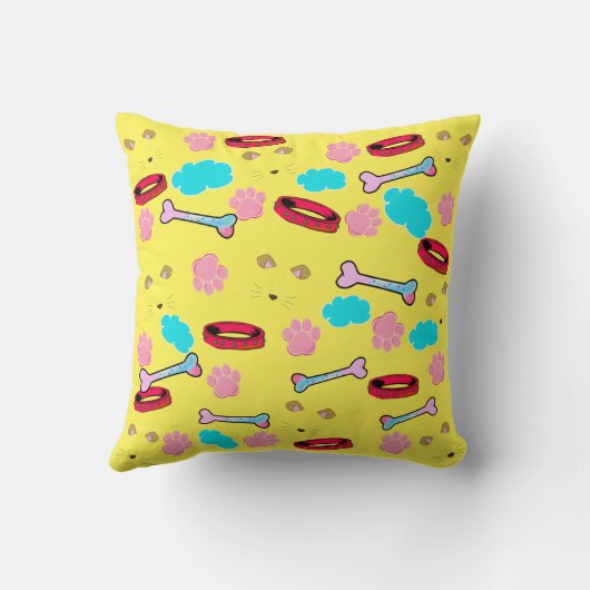 Coussin Col de chien mignon et conception d'os (Verso)