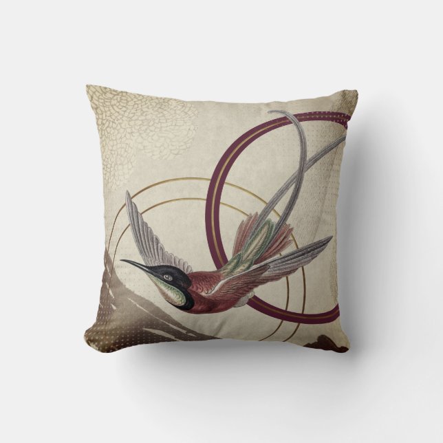 Coussin Colibri Abstrait (Recto)