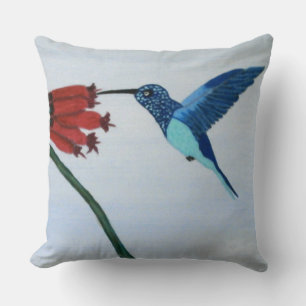 Coussin Colibri bleu