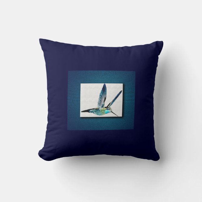 Coussin Colibri bleu (Recto)