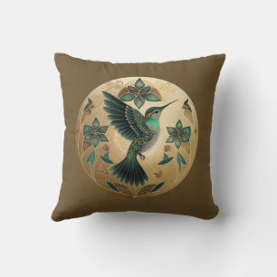 Coussin Colibri dans Globe Doré