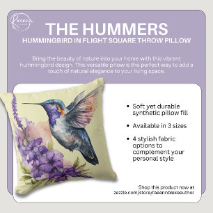 Coussin Colibri dans l'oreiller à lancer du Carré de vol