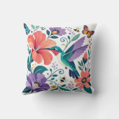 Coussin Colibri dans un jardin fleuri en fleurs (Verso)