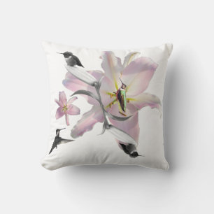 Coussin Colibri et lys