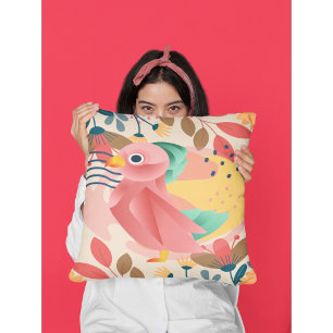 Coussin Colibri Tropical Au Paradis