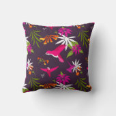 Coussin Colibris et fleurs Botaniques colorés (Verso)