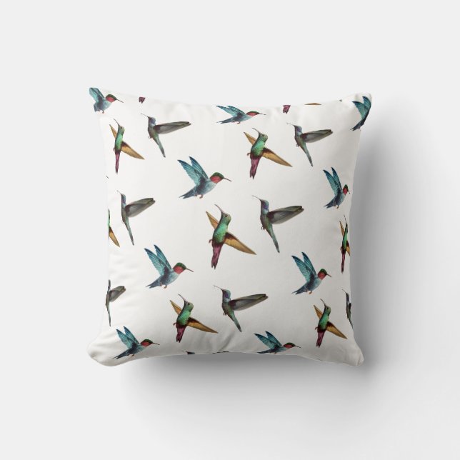 Coussin Colibris multicolores mignons (Recto)