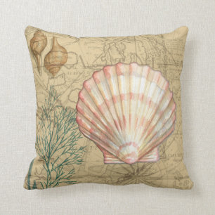 Coussin Collage côtier de carte