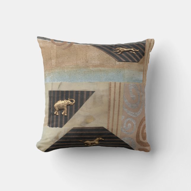 Coussin Collage d'animaux africains (Recto)