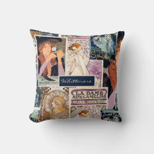 Coussin Collage d'art Poster vintage français personnalisé