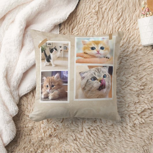 Coussin Collage de chats curieux (Couverture)
