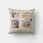 Coussin Collage de chats curieux (Recto)