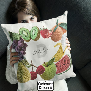 Coussin Collage de fruits Artistic Rainbow Crochet tendanc