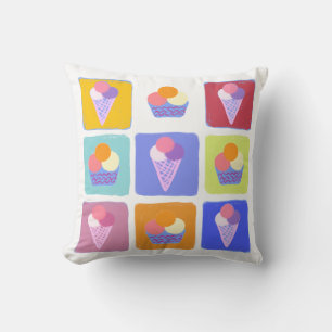 Coussin Collage de glaces colorées