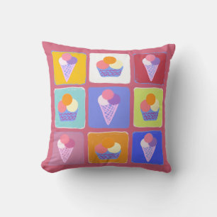 Coussin Collage de glaces colorées